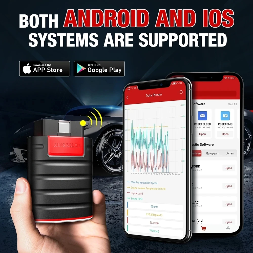 2024 NEW KINGBOLEN EDIAG Full System OBD2 Diagnostic Tool with All Brands License Free Update For One Year Thinkdiag2 GOLO PRO