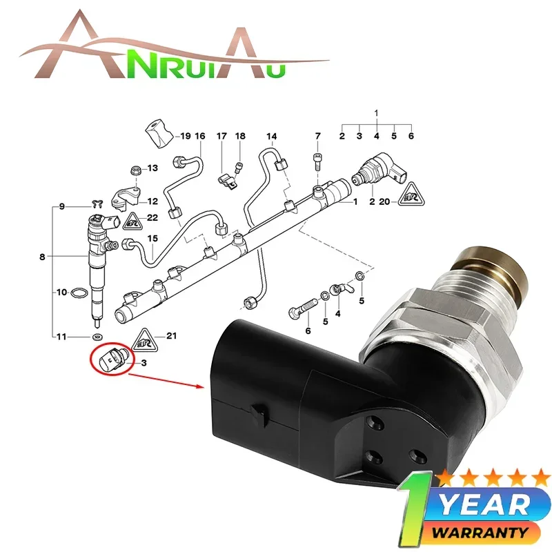 

Датчик давления топлива для BMW 118d N47D20A 325D 335D 535D xDrive35d 2010 2.0T 3.0T N47D20A N57D30 2001-2013 1800bar 0281002497