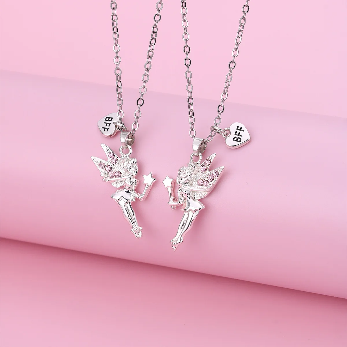 2023 Fashion New Spirit Necklace Versatile Angel Double Chain Alloy Children's Collar Chain Gift Wholesale