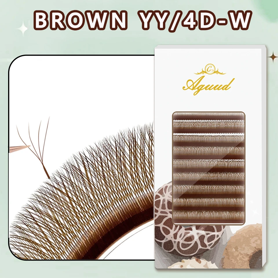 

YY W Shape Dark Brown Eyelash Extensions Natural Soft Premade Volume Fans Single Tip 2D Y Individual Eyelashes 3D 4D 5D W Lashes