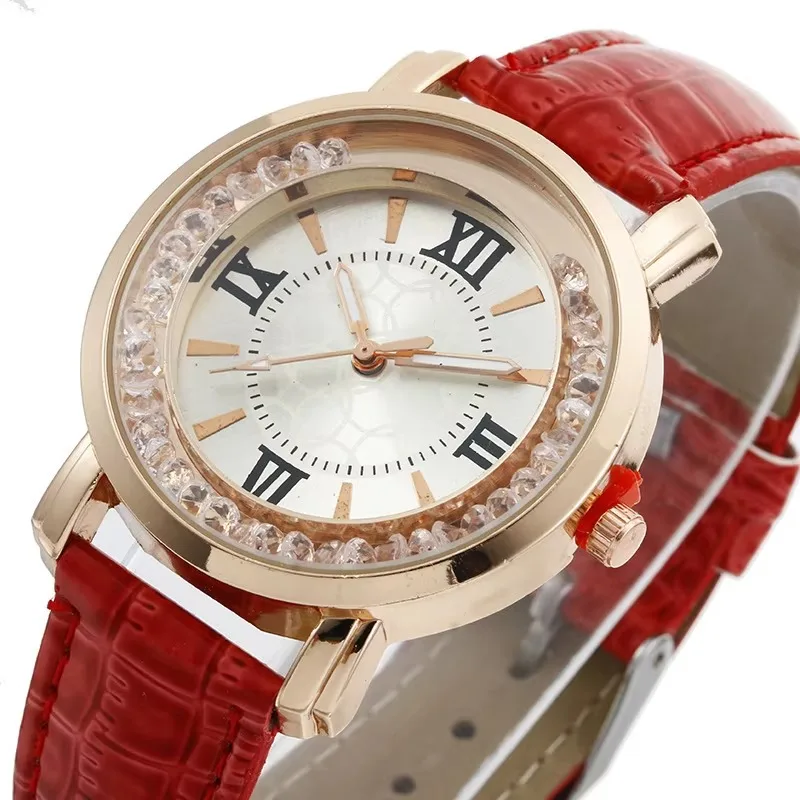 Women's Watches Multicolor Flow Round Bead Roman Scale Alloy Dial Quartz Wristwatches Casual Fashion Ladies Watches Reloj Mujer