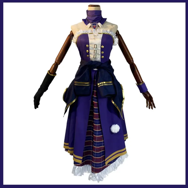 Anime Game Identity Ⅴ Patricia Dorval Enchantress Cosplay Costume Purple Evening Dress Coat Woman Sexy Masked Ball Party Suitx;2