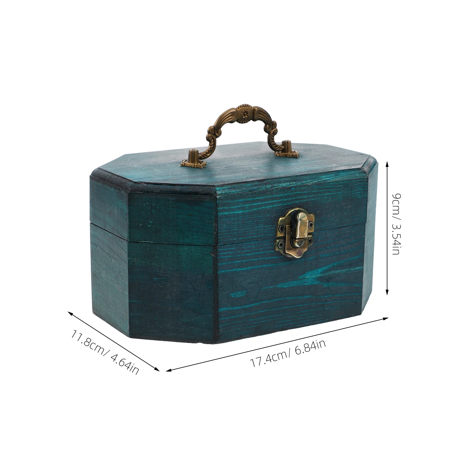 صندوق مجوهرات خشبي ريفي من الخشب الصلب منظم صندوق تخزين عتيق للخواتم والقلائد والأقراط وعرض حلية #5