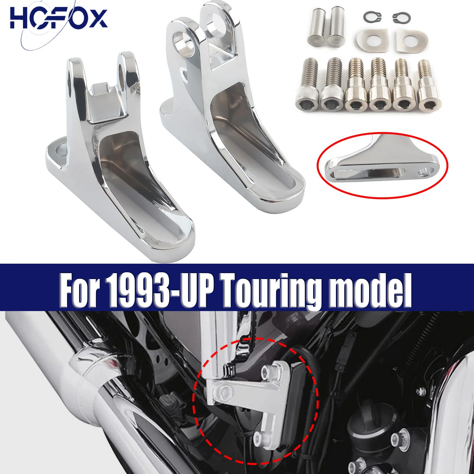 

For Harley Touring Road Street Glide 1993-2023 Moto Rear Passenger Footpegs Mini Mount Kit