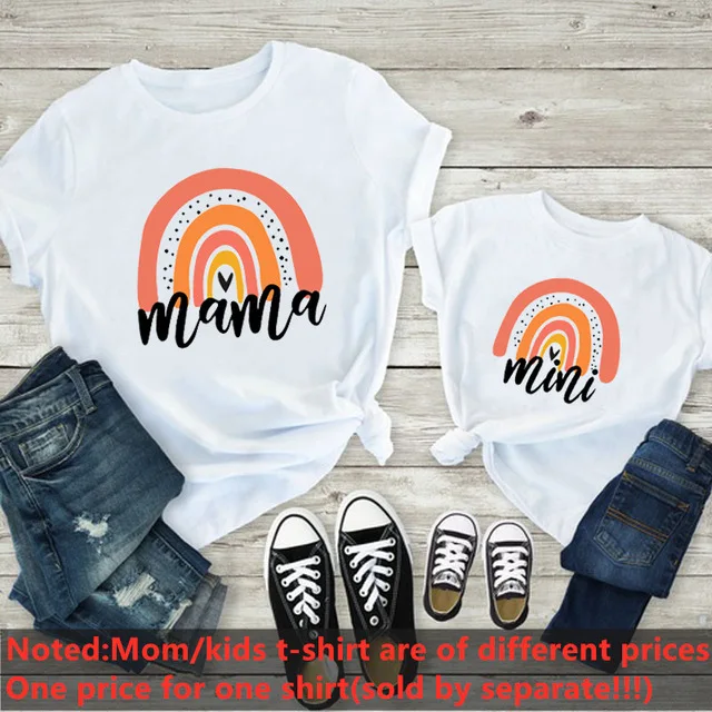 Camiseta de moda para madre e hija, ropa a juego, Punk, mamá, Mini Princesa, Tops para mamá, niños