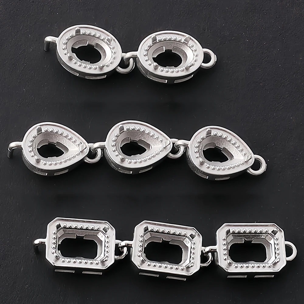 10 Stück Edelstahl-Leerkralle Fassung für Tennis-Halsketten und Armbänder, Verbindungsstücke für Strasssteine, Kristallsteinhalter – Detail 4