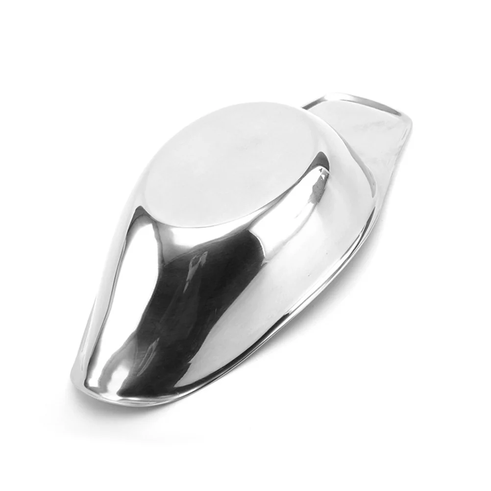 

Stainless Steel Gravy Boat Sauce Dish Rustproof Seasoning Container Flat Grip Design For Restaurant Kitchen Dining