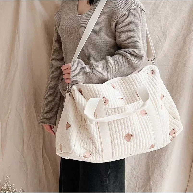 Large Maternity Bag For Baby Diaper Maternal Mommy Bag Quilted Nappy Maternity Packs Toiletry Bag Mom Travel Tote