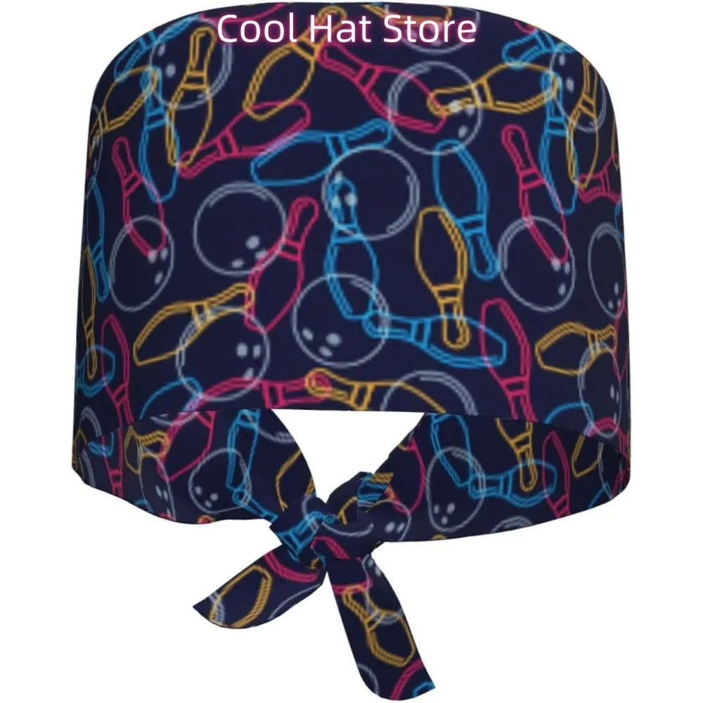 

Colorful Bowling Breathable Scrub Hat for Nurses & Doctors Adjustable Working Cap with Moisture-Wicking Fabric