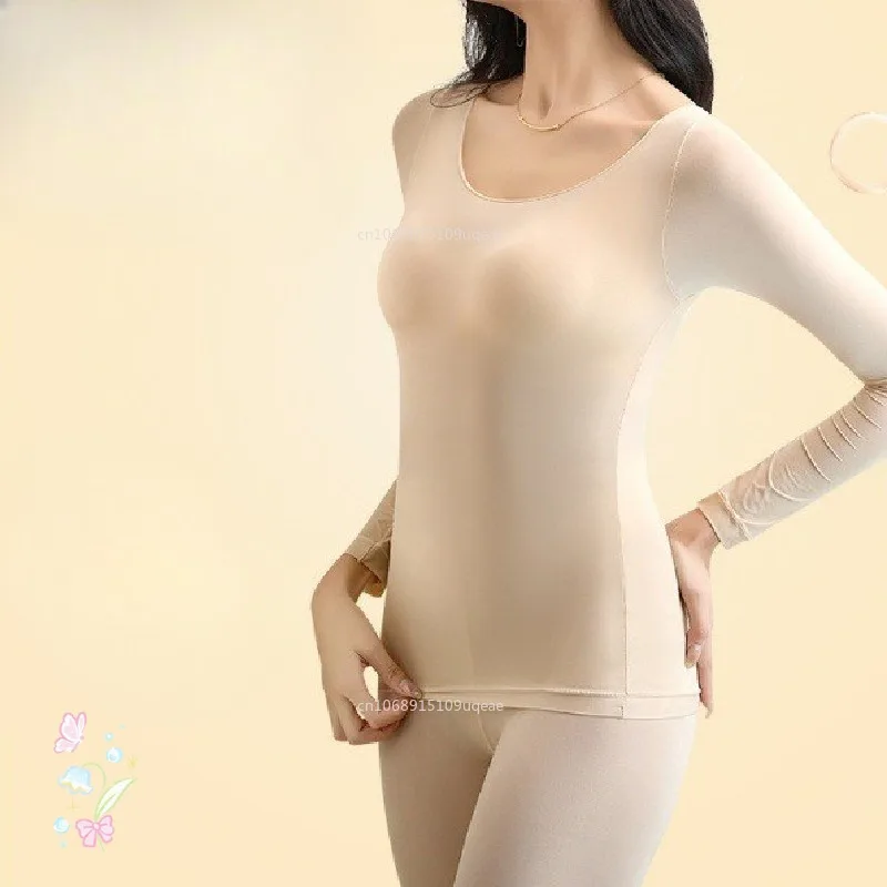 New Ultra Thin Seamless Thermal Underwear Women Winter Warm Top Constant Temperature Thermo Lingerie Thermal Clothing Feminino