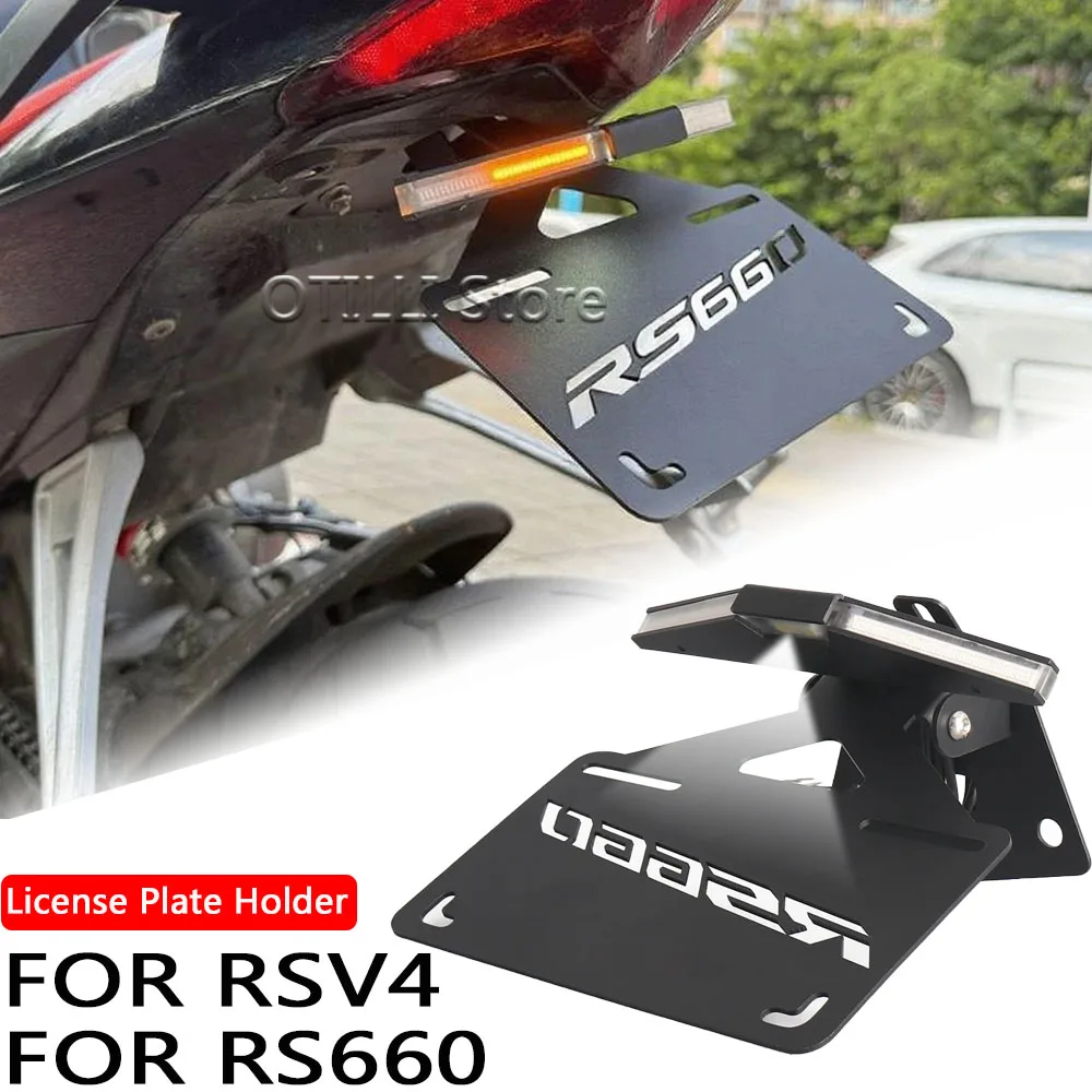 

Foldable License Plate Holder For Aprilia RS660 Tuono 660 V4 RSV4 1100 Factory Motorcycle Tail Tidy Fender Eliminator LED Light