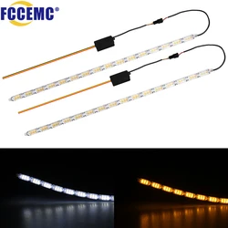 2Pcs 24V Flowing DRL LED Daytime Running Light Sequential Flexible LED Strip Turn Signal Lamp for Car Headlight Driving Light