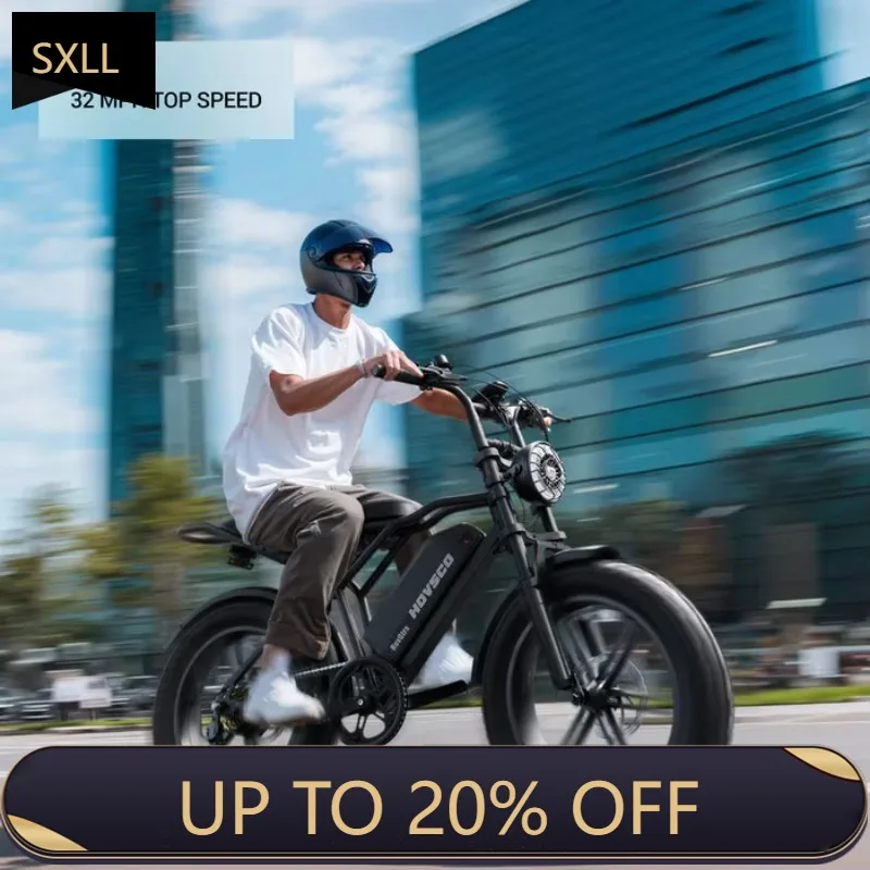 

SXLL 1200W 750W Fat Tire Electric Off-Road Vehicle 48V 15/20AH Removable 48v Lithium 32MPH Full Suspension 20 "Steel Electric Mo