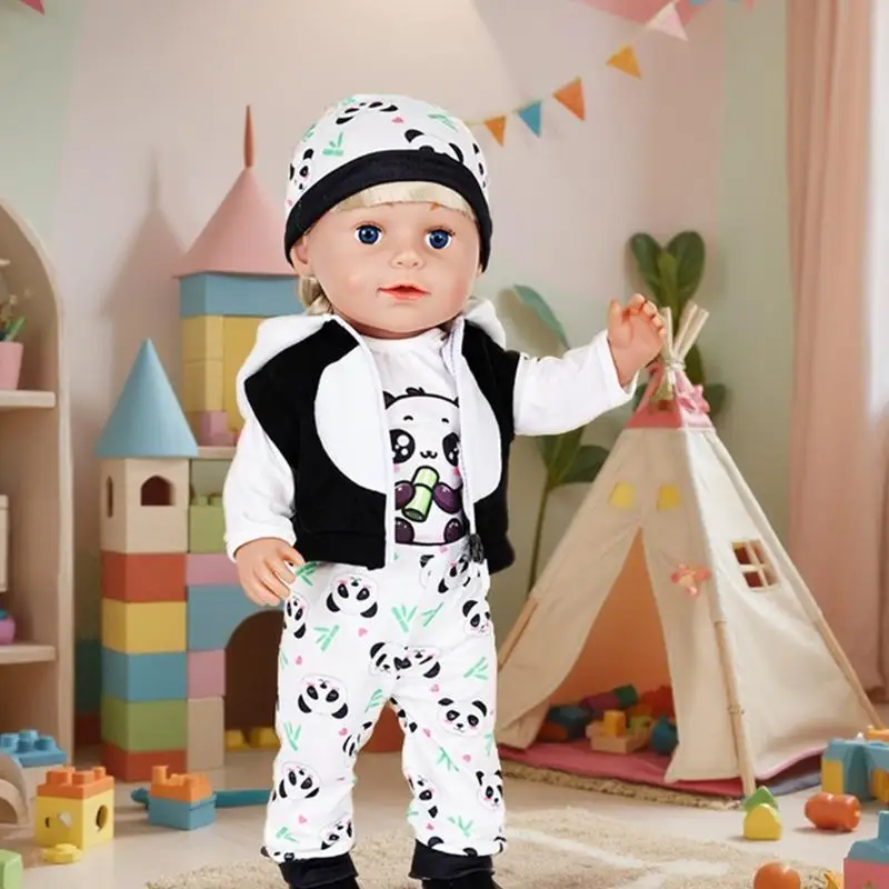 

Winter Plush Cartoon Outfit Set For 18 Inch Girl Dolls Soft Warm Clothes Panda Elephant Kitten Theme A2UB