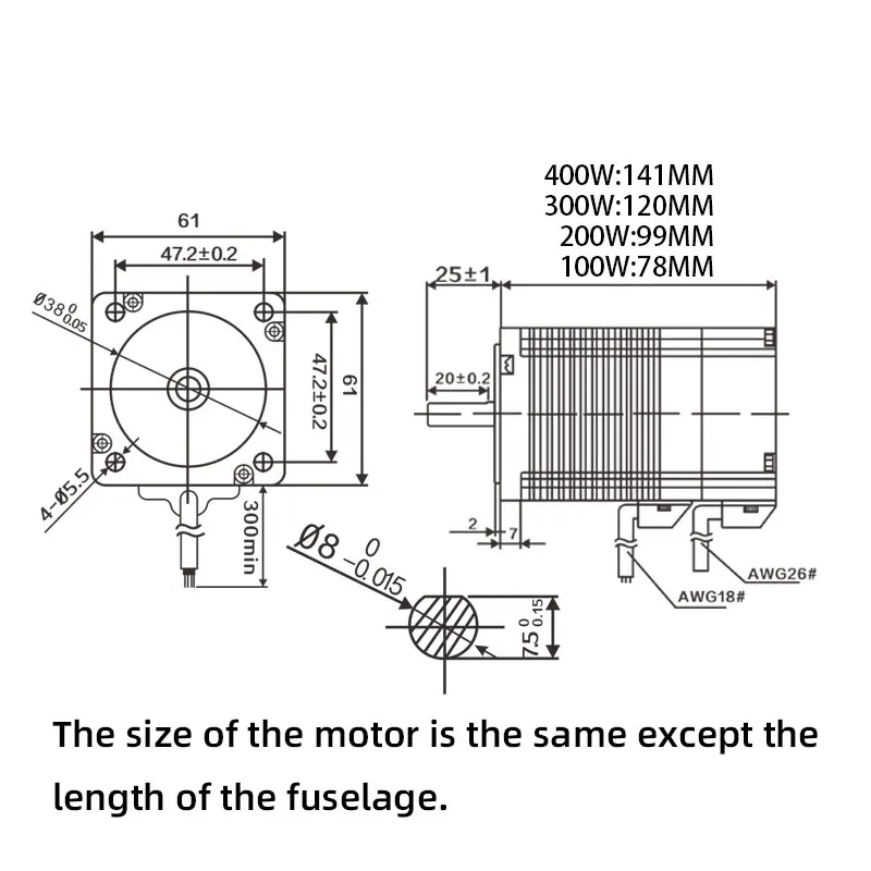 Imagem -02 - Ruído de Alta Velocidade Baixo Nema 24 3000rpm dc 48v 100w 200w 300w 400w