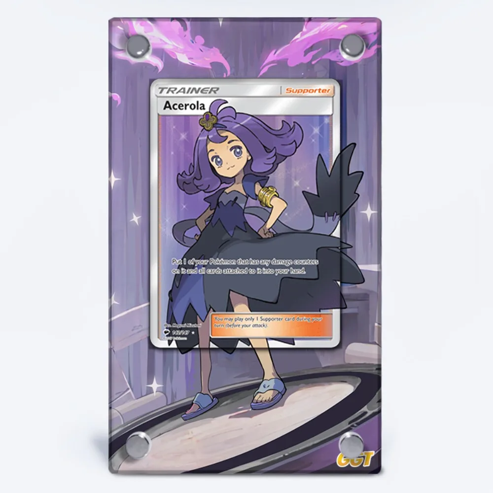 Für Anime Pokemon Ptcg Reshiram Zekrom Togepi Cleffa Igglybuff Lana Mallow Nessa Acryl Schutzkarte Vitrine Ornament