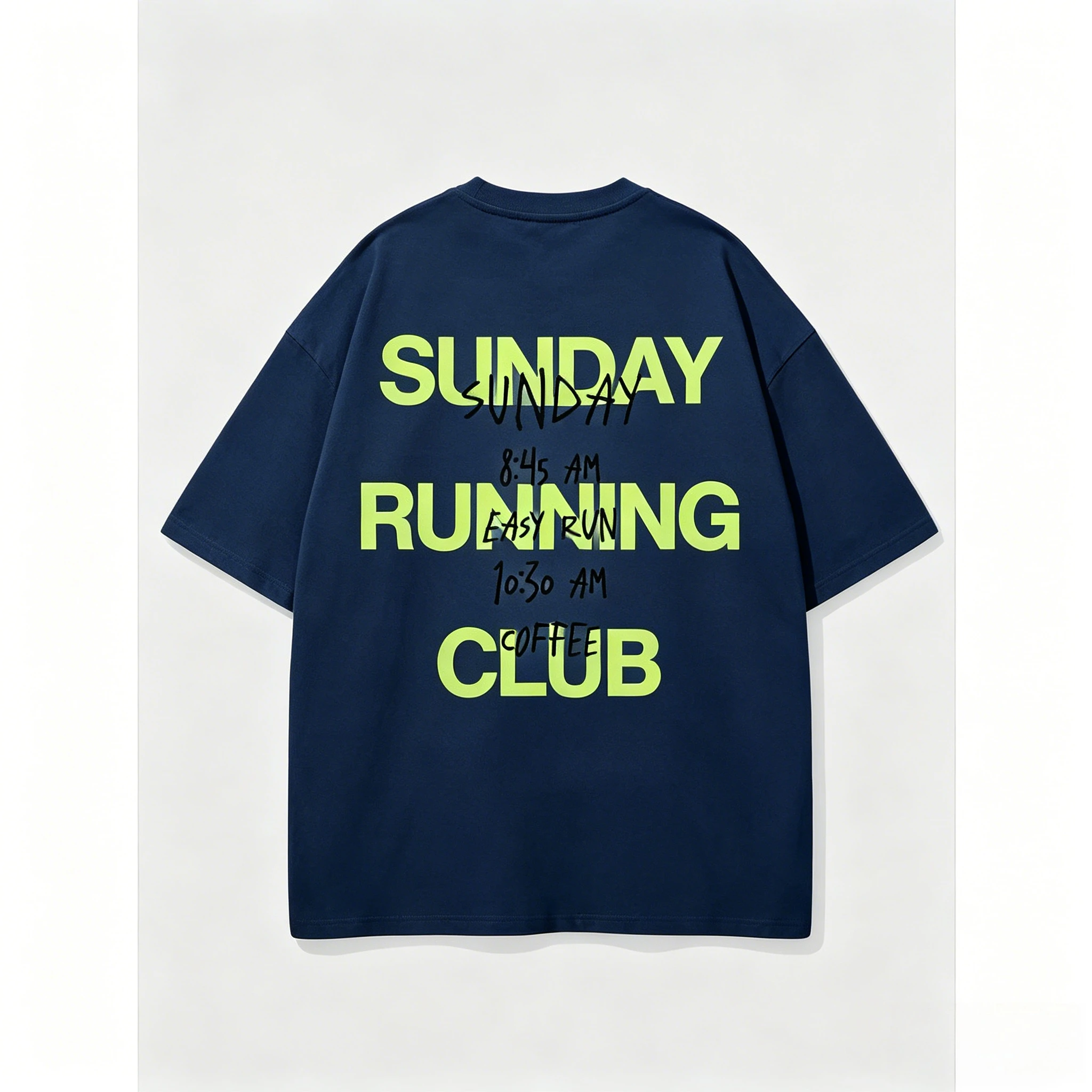 Sunday Running Club T-Shirt Unisex Easy Run Coffee Schedule Graphic Tee Streetwear Oversized Short Sleeve Casual Top