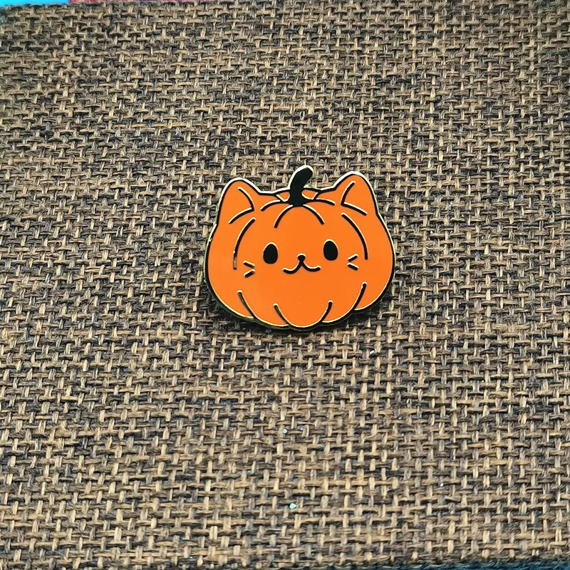 Halloween Pumpkin Cat Lantern Cartoon Enamel Brooch Pin Collar Lapel Pins Badges Women Men Brooches Fashion Jewelry Accessories