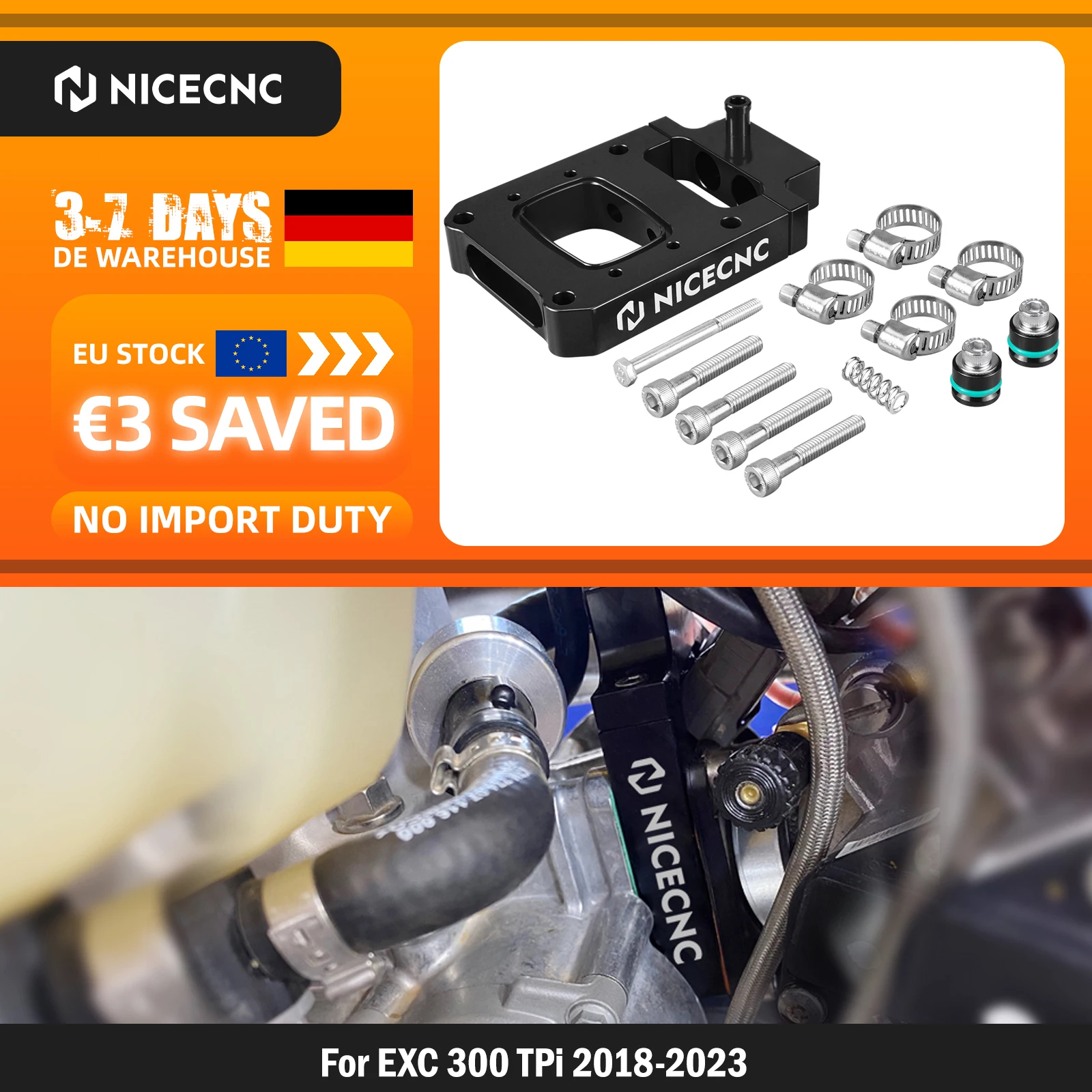 Image of Injektor-Verlegungsblock für KTM EXC 300 TPI EXC 250 TPI Six Days 2018-2023 XCW TPI 300 2019-2023, für Husqvarna TE 300i TE 250i 2018-2023, für GasGas EC 300