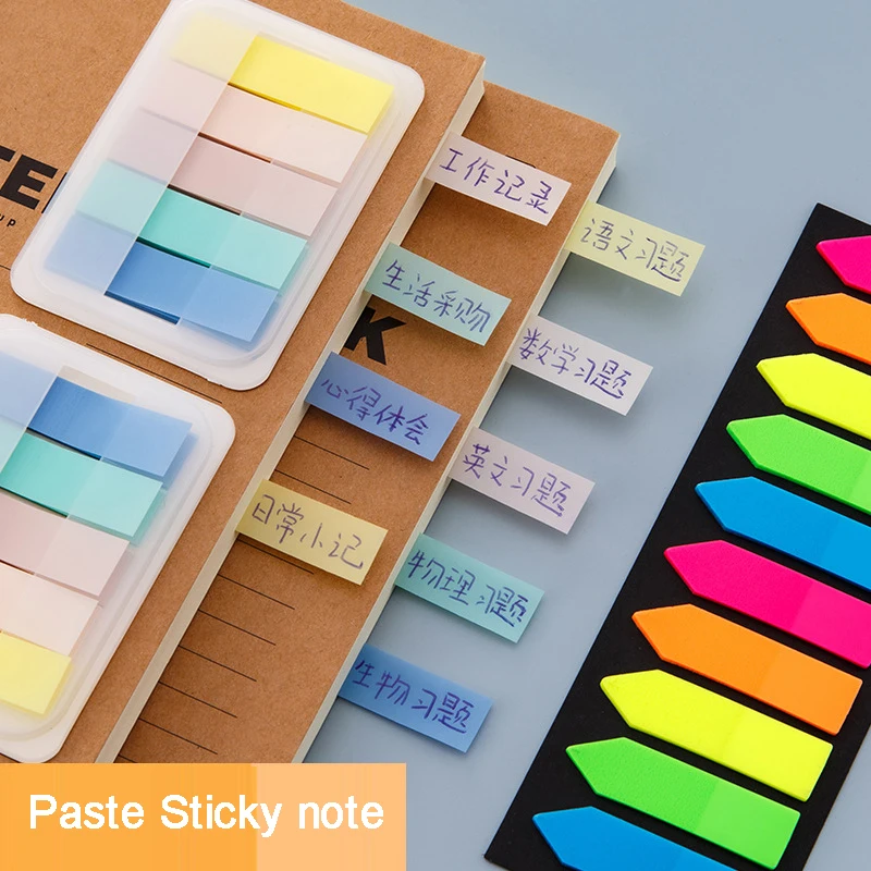 Transparent Book Tabs Sticky Notes Memo Pad Notepad Page Markers Index Tabs Sticky Agenda planificadora Sticker Study Stationery