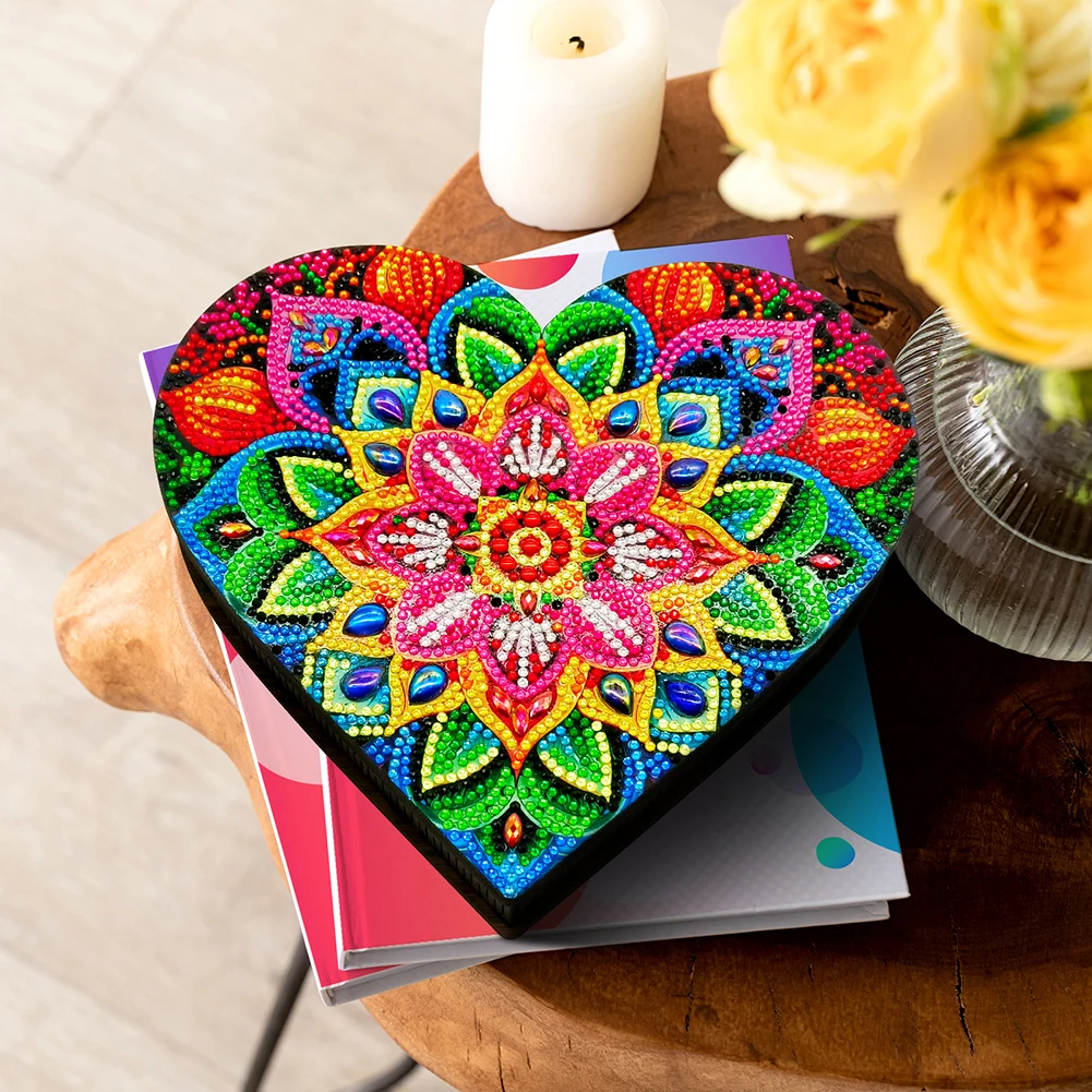 

Wood Butterfly Rhinestone Rings Necklace Bracelet Organizer Flower Bird Tulip Diamond Painting Jewelry Organizer for Adults