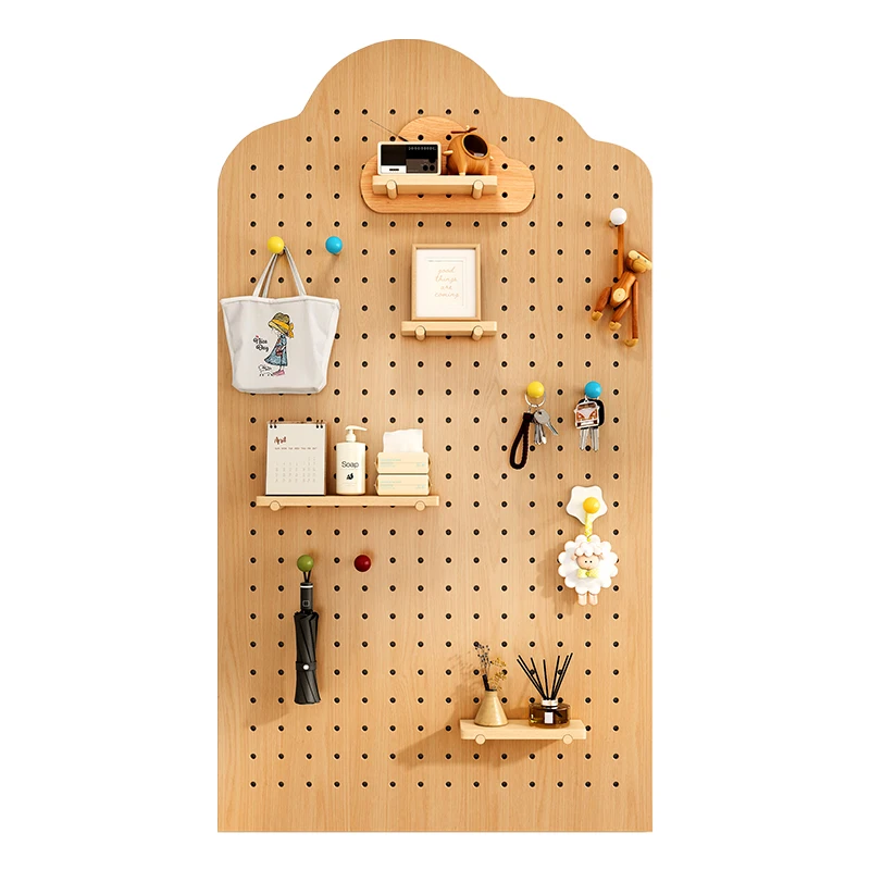 

Entrance hole board custom shelf wooden display storage wall cloud storage rack wall hanger