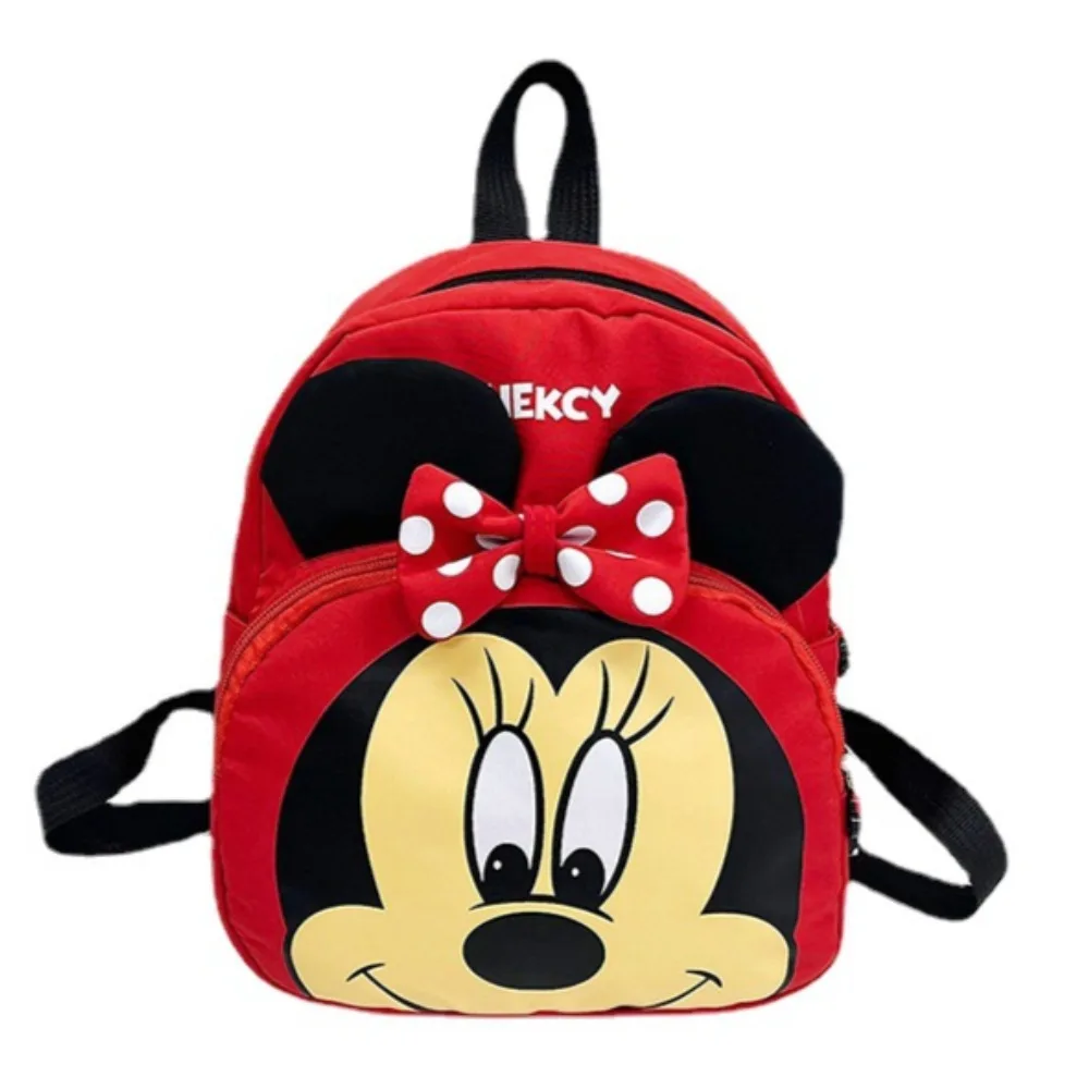 Disney-Cute Minnie Cartoon mochila para crianças, jardim de infância, tendência elegante, versátil, confortável, durável criança, presentes