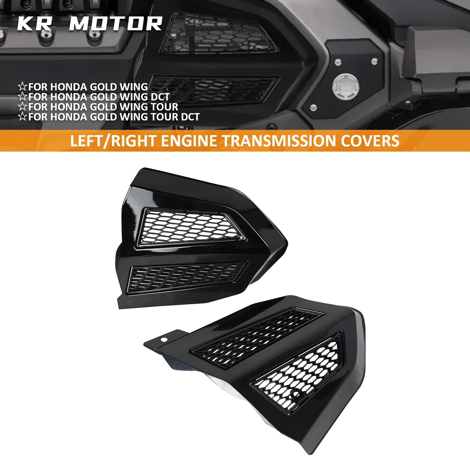Motorcycle Engine Transmission Covers Grills Trim Cover Black Fits For Honda Gold Wing 1800 GL1800 Dtc/Tour/Tour DCT  2018-2026