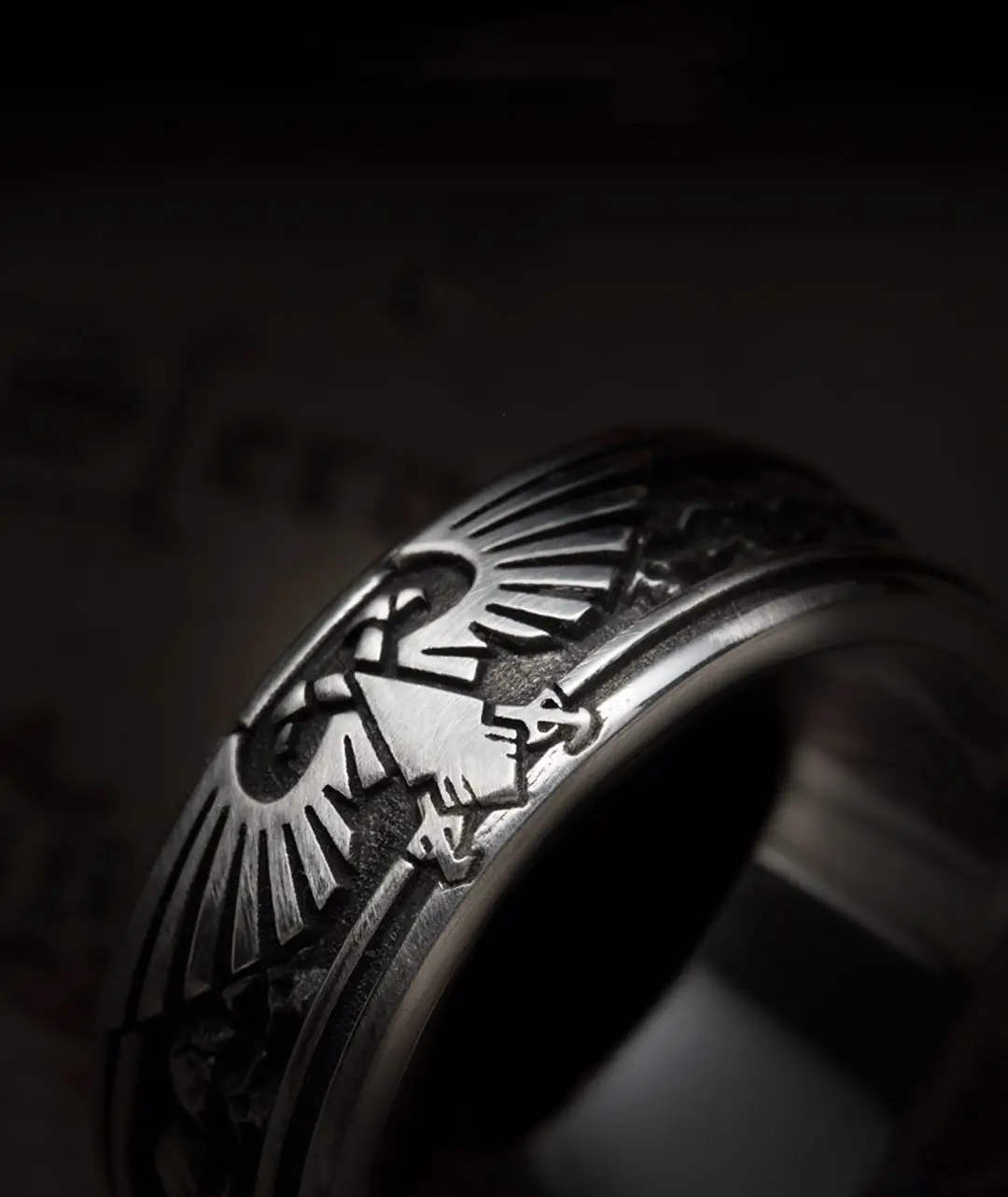 New 2023 Fashion Punk Eagle Emblem Ring Unisex Men's Open Ring Banquet Jewelry Accessories Gift