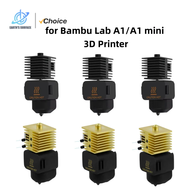 Bambu Lab A1/A1 Mini 3D Printer Upgraded Hotend Kit with Detachable Hardened Steel Nozzle And Brass Heat Sink for Enhanced Print