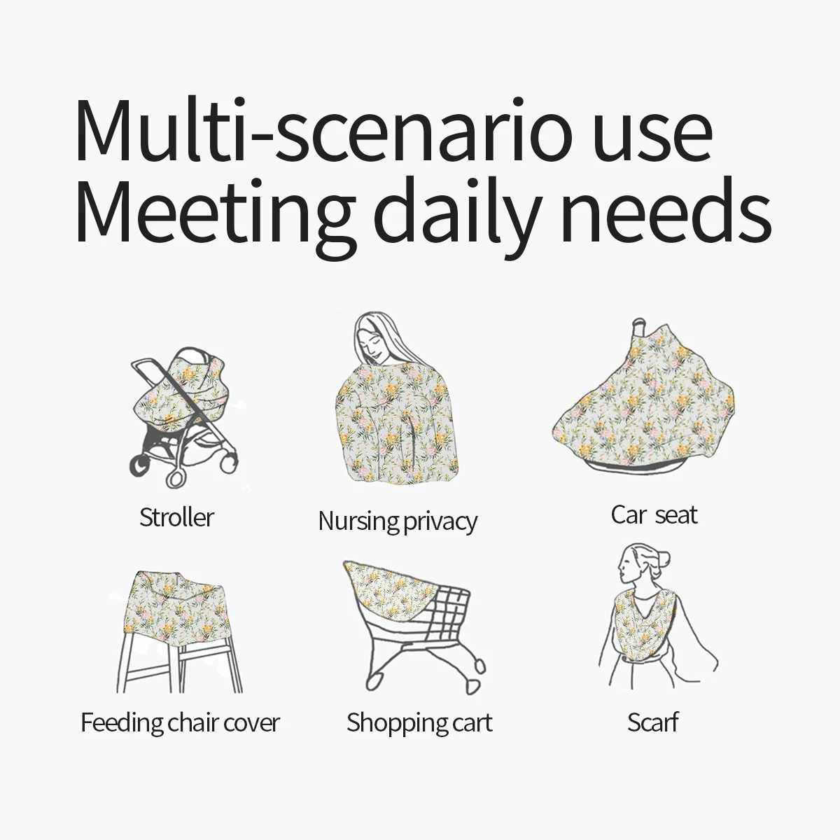 Happyflute-bufanda de lactancia para mamá, cubierta de privacidad para lactancia, asiento de coche infantil, cochecito, cubierta de alimentación de bebé, fundas de lactancia universales