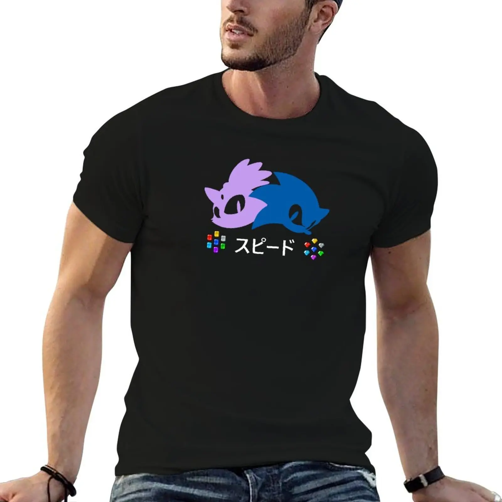 Sonic Rush minimal vector logo (White version) T-Shirt Luxury man vintage plain t shirts men