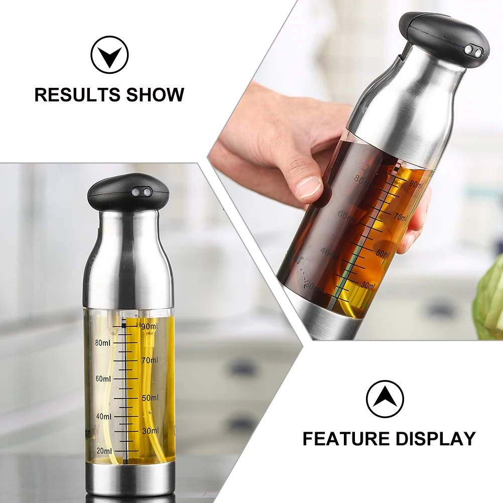 

90ml Stainless Steel Oil Spray Bottle Kitchen Cooking Tool Olive Sprayer Barbecue Food Grade Liquid Seasoning Storage Pot