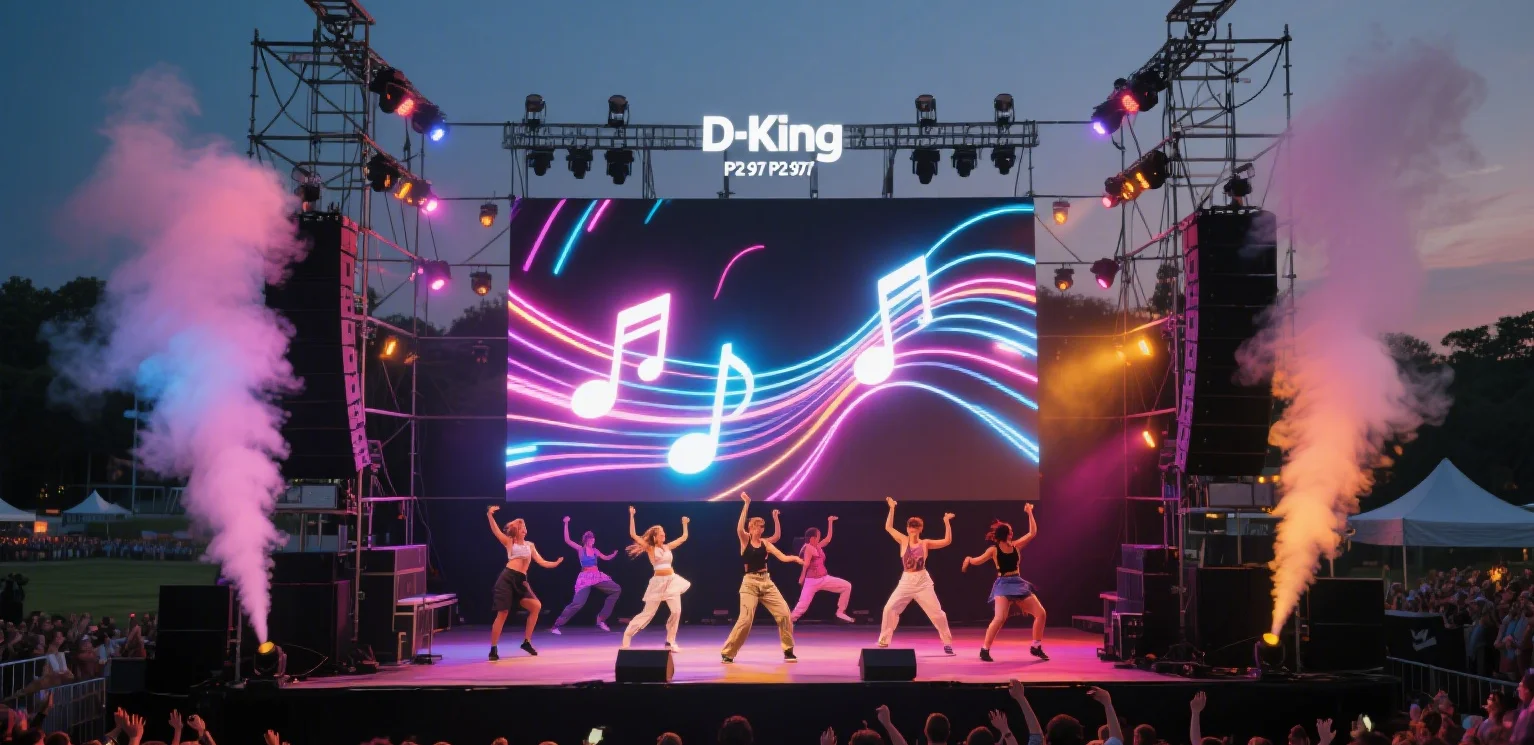 

D-King P2.97 LED Video Wall Rental - Concert/Music Festival/Outdoor Event Stage Backdrop, High-Brightness & Weatherproof