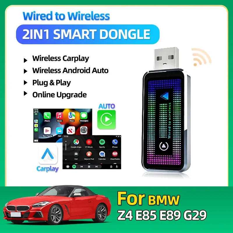 

2in1 Wireless CarPlay Android Auto Wireless Smart Dongle Mini Box Plug And Play For BMW X7 G07 Car Accessories Tools