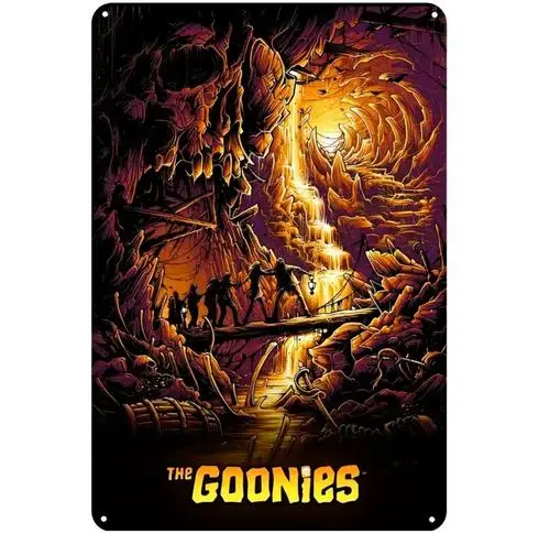 

Vintage 80s Cult Classic Movie Metal Sign The Goonies Retro Tin Sign Decor 12x8"