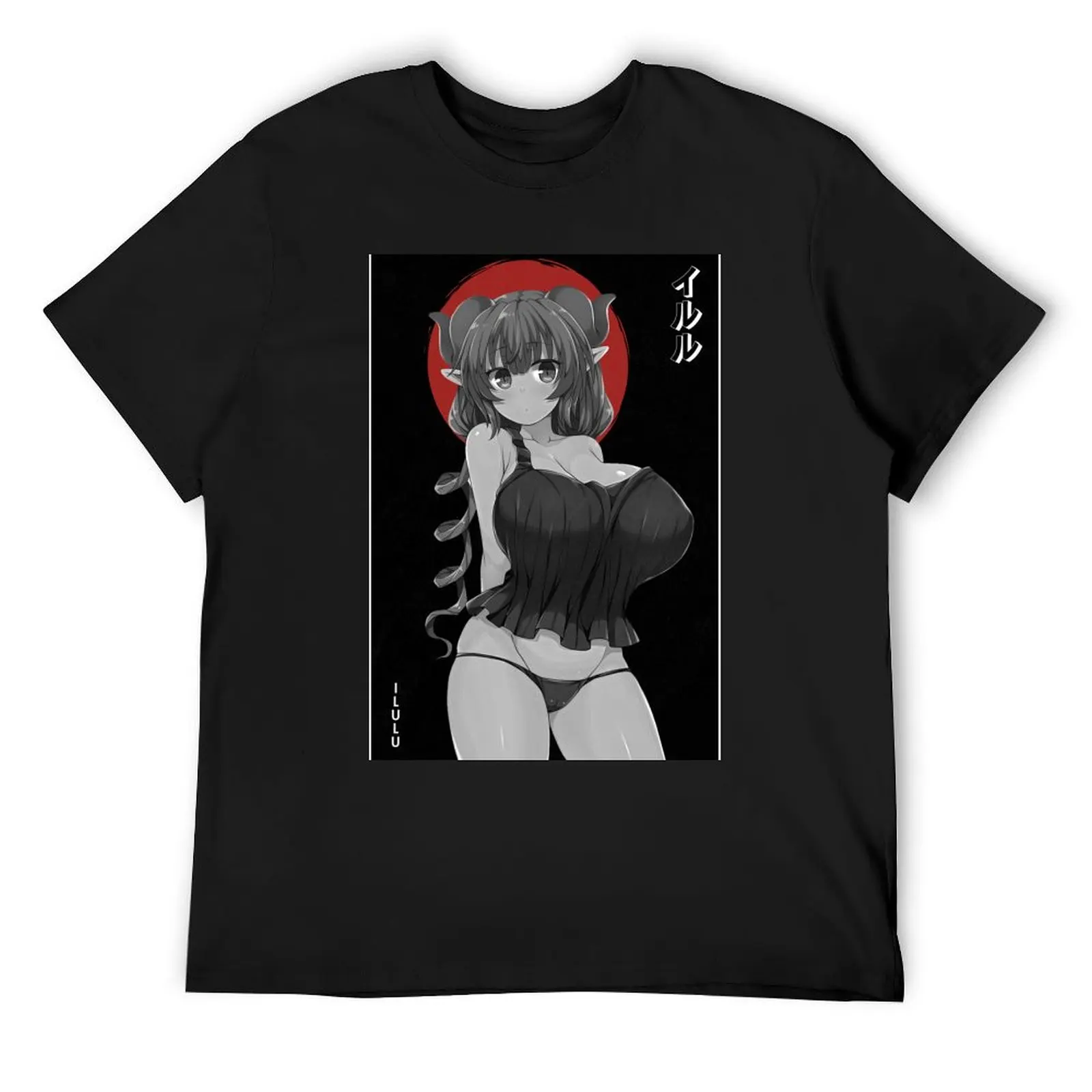 

Ilulu MKDM Simple Black Red and White T-Shirt customizeds luxury t-shirt baggy shirts football t shirt clothing for men