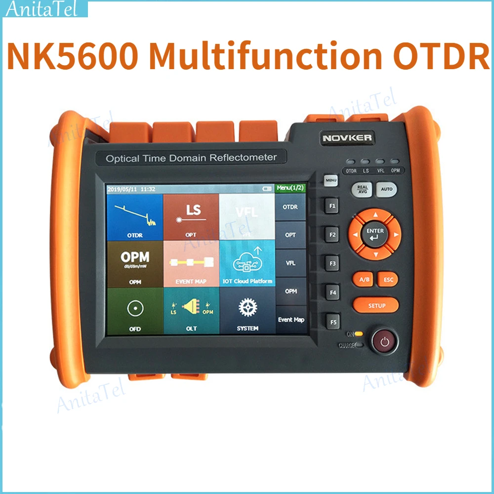 

NOVKER NK5600 1310/1550nm 32/30dB SM Fiber Optic OTDR FTTH Optical Time Domain Reflectometer With VFL OPM Light Source Function