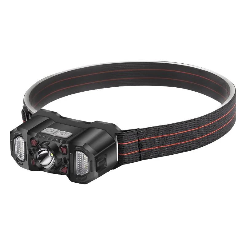 LED Intelligent Sensing Headlight COB Red Light Warning USB Charging Strong Light Outdoor Night Fishing Waterproof Headlight