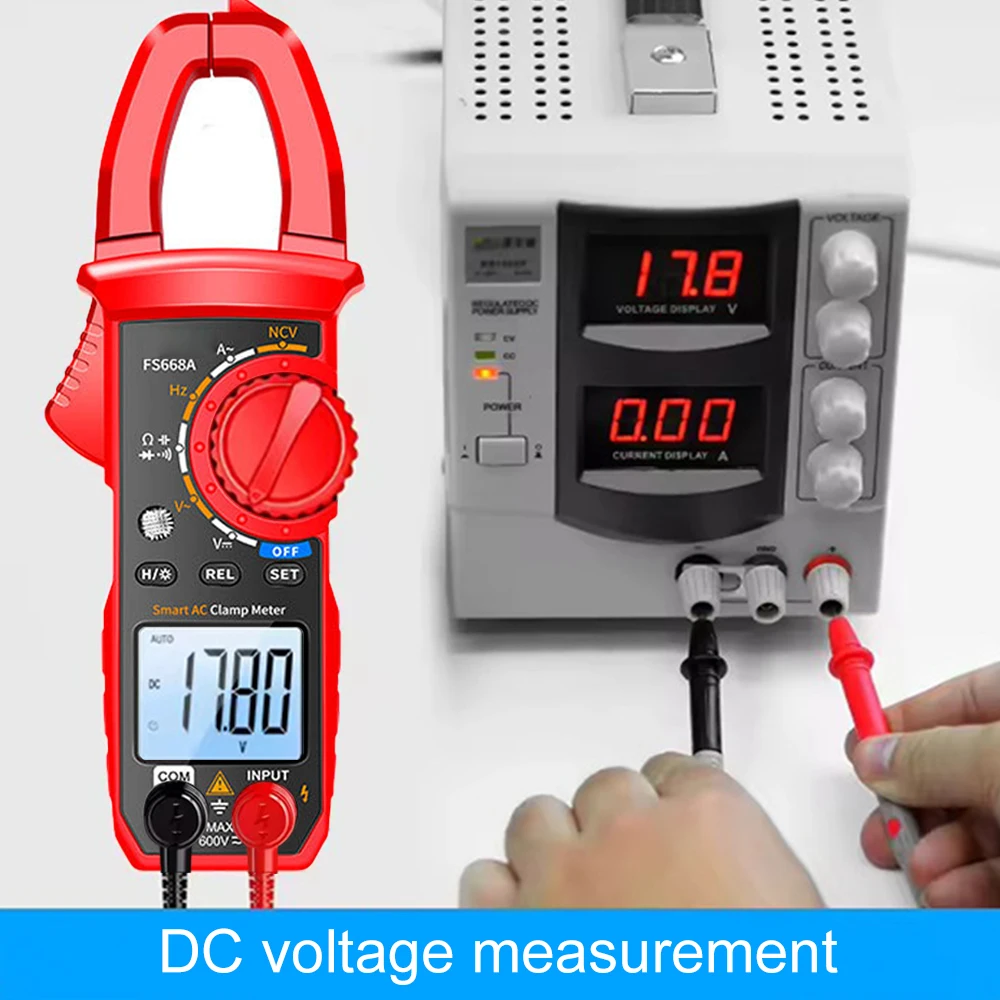 6000 Counts Digital AC/DC Current Multimeter Clamp Meter Ammeter Voltage Tester Car Amp Hz Capacitance NCV Ohm Tool