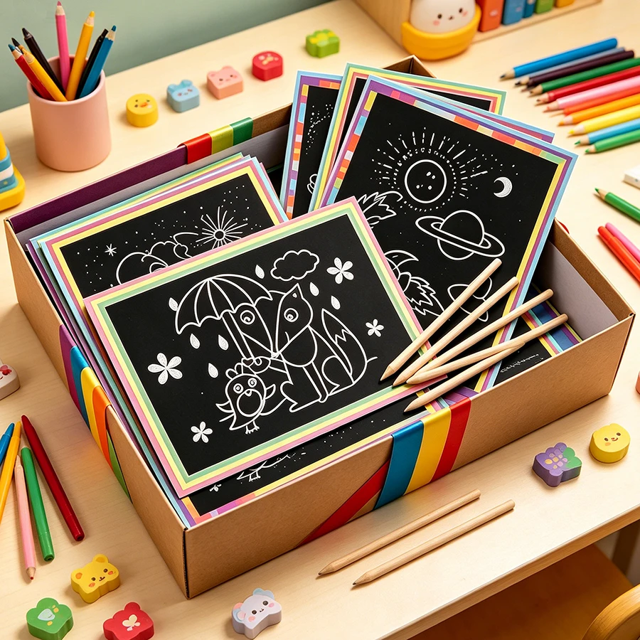 8/16pcs Rainbow Scratch Art Pa - Art Craft Rainbow recension och pris
