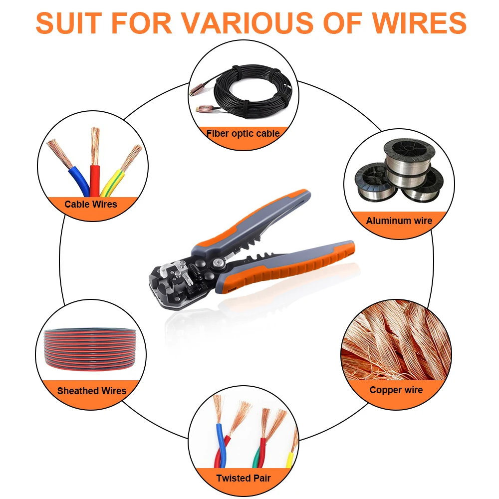 Wire Stripper Tools Multitool Pliers WOZOBUY Automatic Stripping Cutter Cable Wire Crimping Electrician Repair Tools