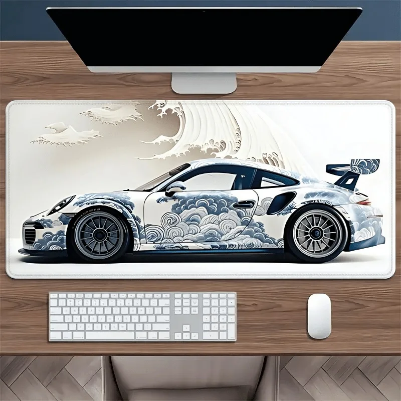 Ocean Wave Racing Mauspad, großes Gaming-Schreibtischpad, 2 mm dick mit rutschfester Gummibasis, 35,4 x 15,7 Zoll – die perfekte Wahl