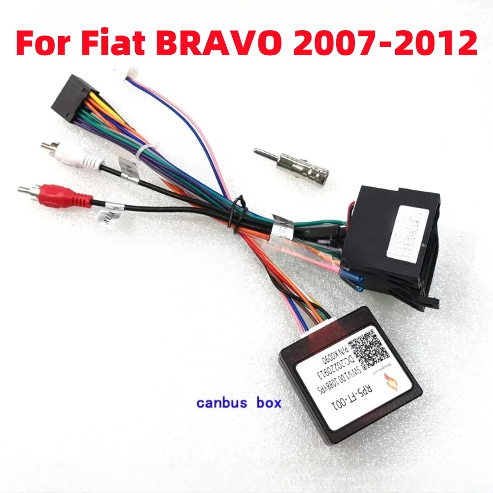 Caja Canbus Simple RP5-FT-001 para Fiat Bravo 2007-2012 Android 2 Din GPS Radio de coche cableado de 16 pines Cable de alimentación Harnss