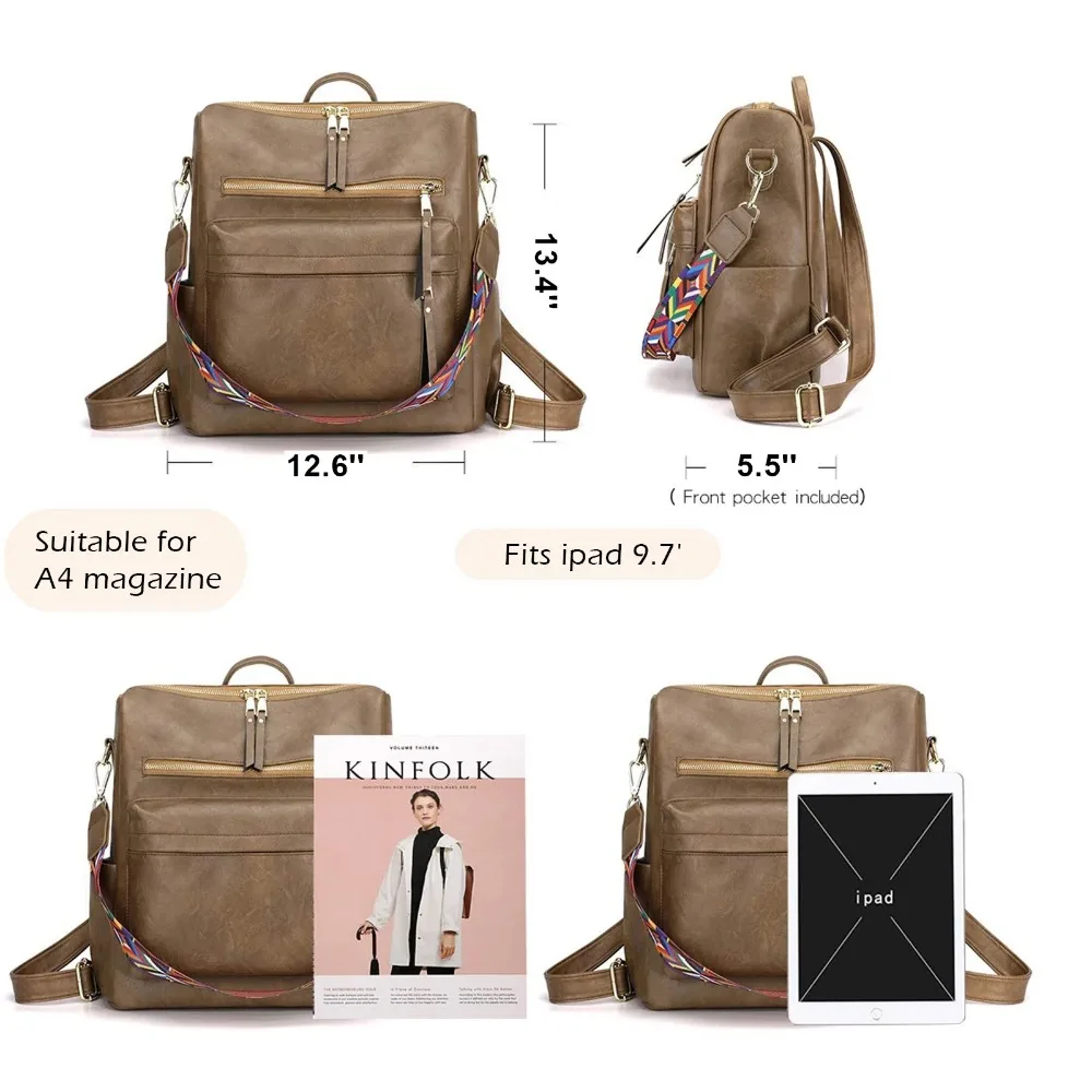 Mochila de moda para mujer, bolso de diseño multiusos, bolso convertible, bolso de hombro, bolso escolar, color camuflaje y rojo vino