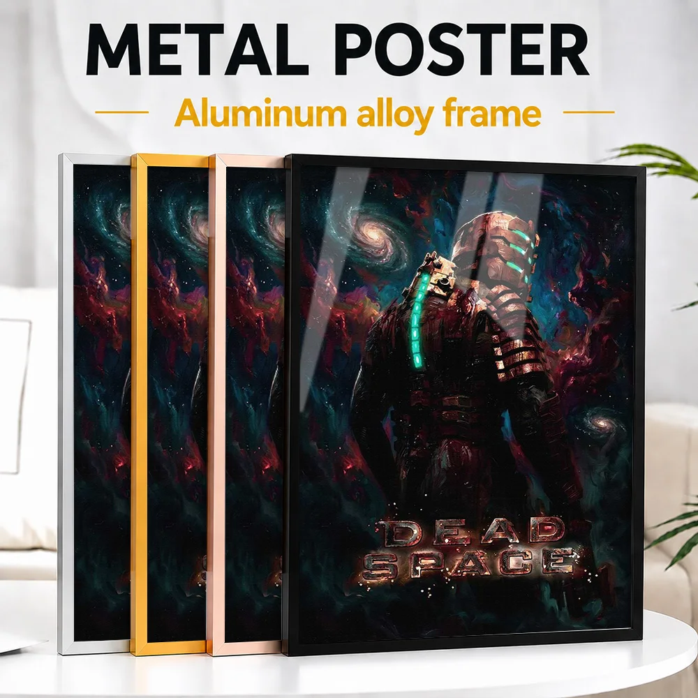 Dead Space Video Game Framed Aluminum Metal Poster Customized Photo Moody Suspense Style Wall Art For Collector Room Player Gift