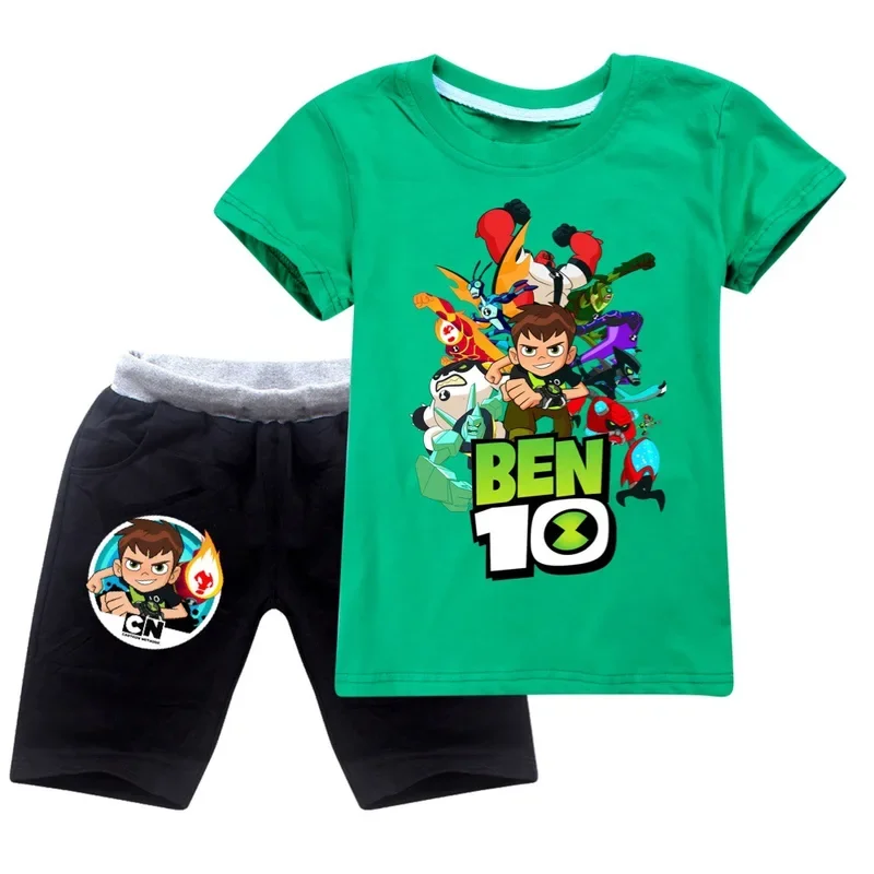 Koreanische Kinder Sommer setzt Mädchen Junge 10 Nummer kurz ärmel ige Shorts Anzug Kinder kleidung T-Shirt Anime B-BEN Outfits Kinder Kostüm