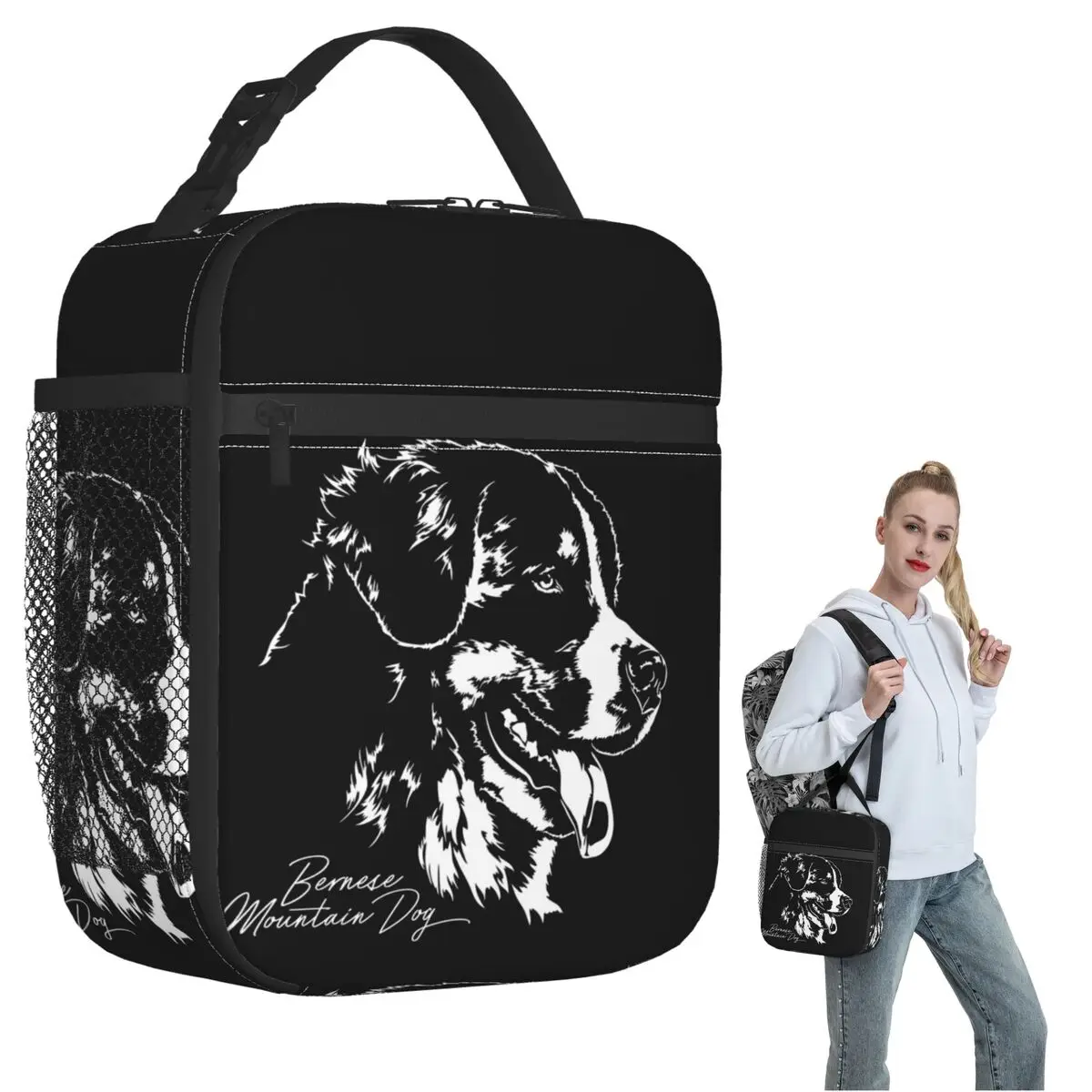 Kopie Von Bernese Mountain Dog Insulated Lunch Bag for Women Kids Portable Food Boxes Thermal Lunch Box Tote