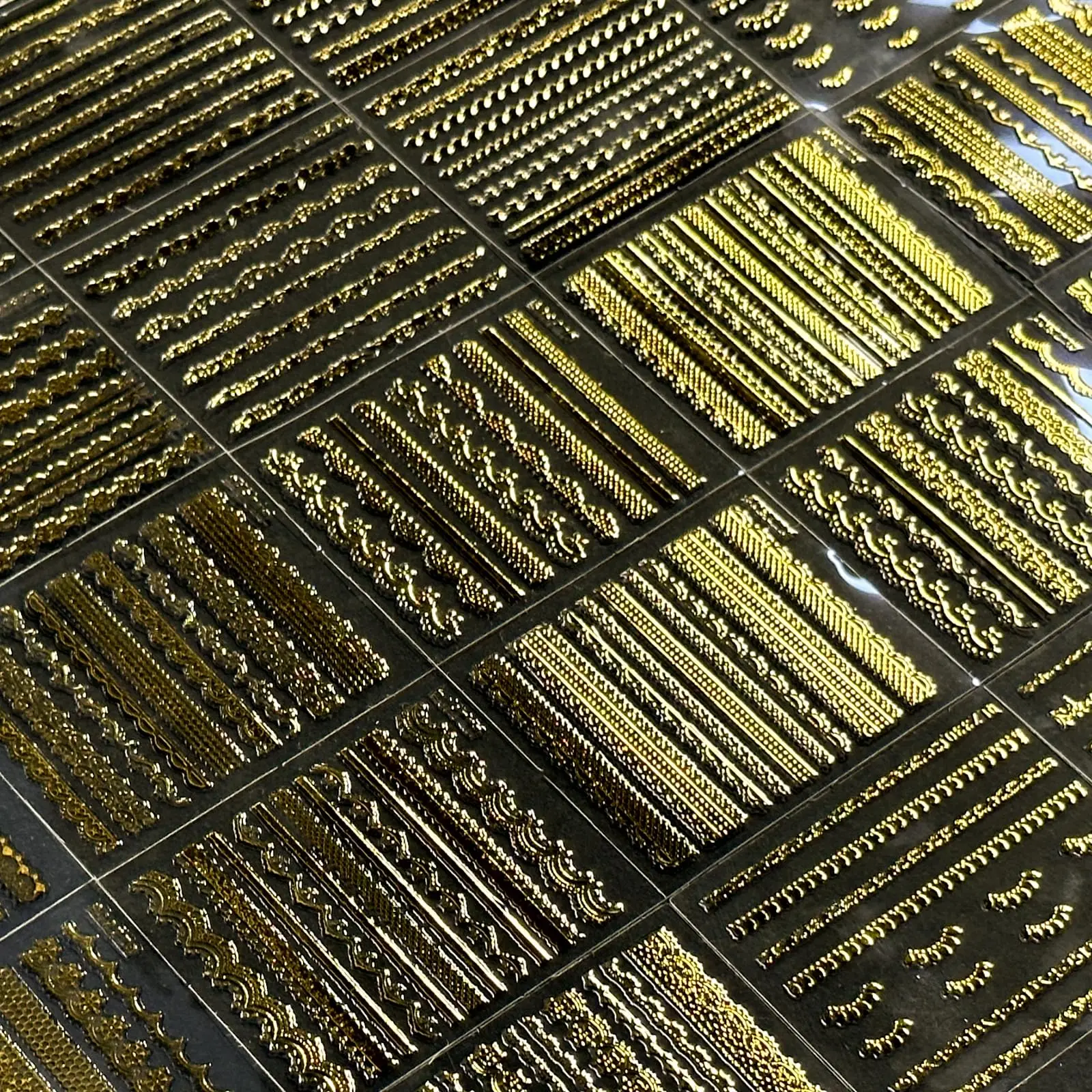 30 Sheets Gold Line Nail Art Stickers Gold Lace Nail Stickers 3D Self-Adhesive Gold Nail Decals Acrylic Nails DIY Design Nail Su image 4