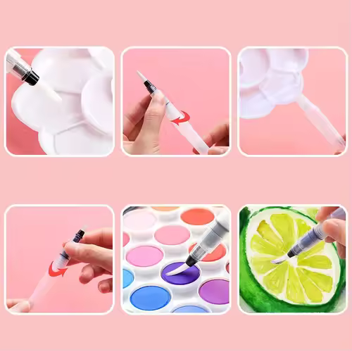 3/7pcs Watercolor Brush Pens Water Storage Function Painting Brushes For Watercolor Art Craft Supplies Artist Accessories - Image 5
